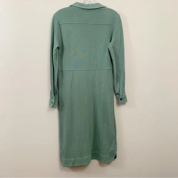 Boden Knit Long Sleeve Quarter-Zip Sage Green Midi Dress - Picture 10 of 10